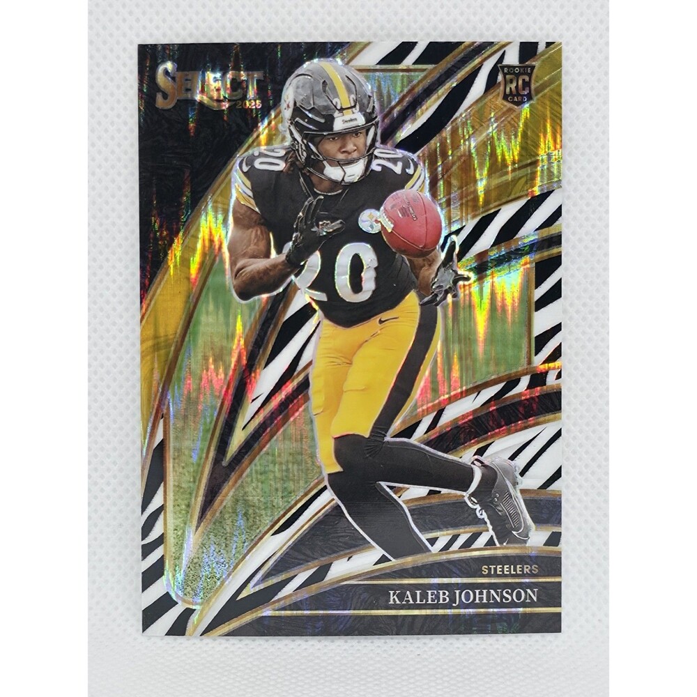 2025 Panini Select - Club Level Kaleb Johnson #252 Zebra Prizm (RC)